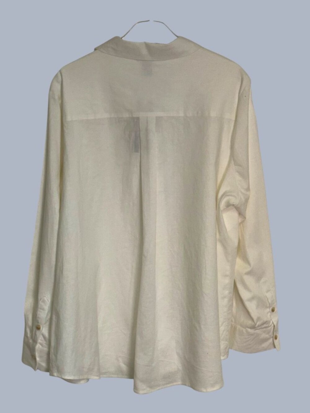Investments Woman 3X White Stretch Linen Button Shirt NWT - Picture 2 of 7
